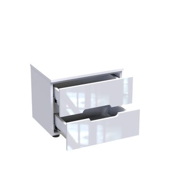 Alternative view of Κομοδίνο Afina  mdf σε λευκή glossy απόχρωση 50x35x41εκ