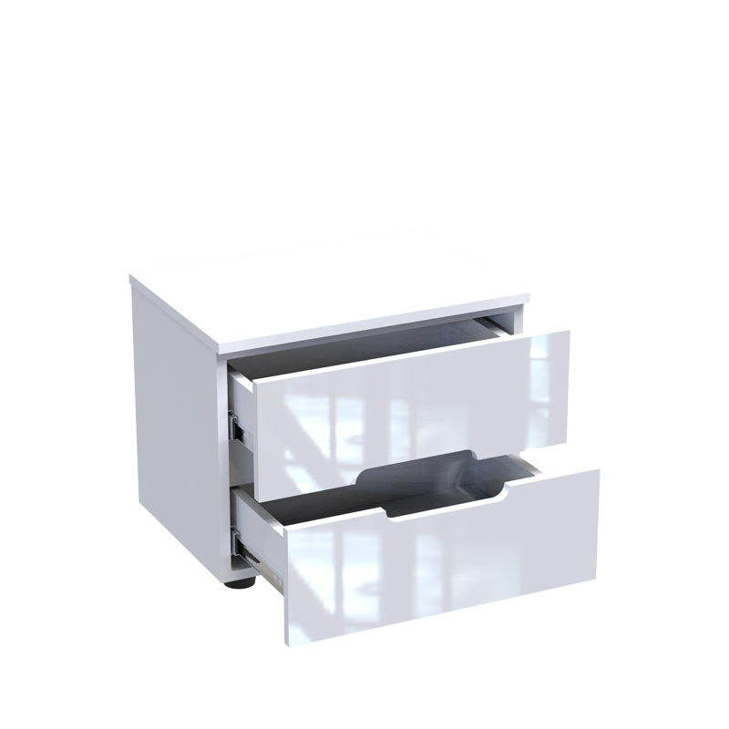 Κομοδίνο Afina mdf σε λευκή glossy απόχρωση 50x35x41εκ - Image 2