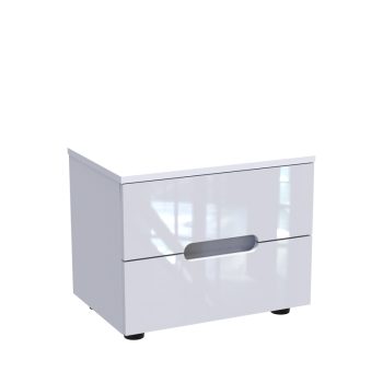 Κομοδίνο Afina pakoworld mdf-μελαμίνη σε λευκή glossy απόχρωση 50x35x41εκ 361-000019