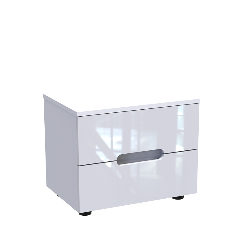Κομοδίνο Afina pakoworld mdf-μελαμίνη σε λευκή glossy απόχρωση 50x35x41εκ 361-000019