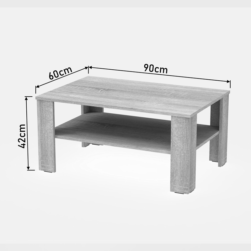 Τραπέζι σαλονιού Κhofi σε ανθρακί απόχρωση 90x60x42.3εκ - Image 4