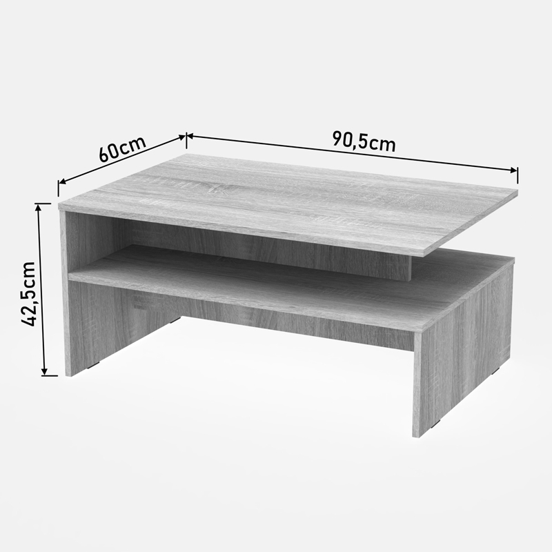 Τραπέζι σαλονιού Kolya σε sonoma απόχρωση 90x60x42.3εκ - Image 4
