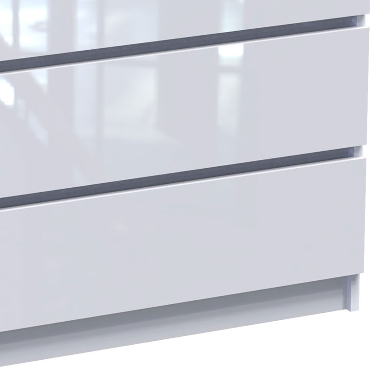 Συρταριέρα Dicama mdf σε λευκη glossy απόχρωση 90x47x101εκ - Image 3
