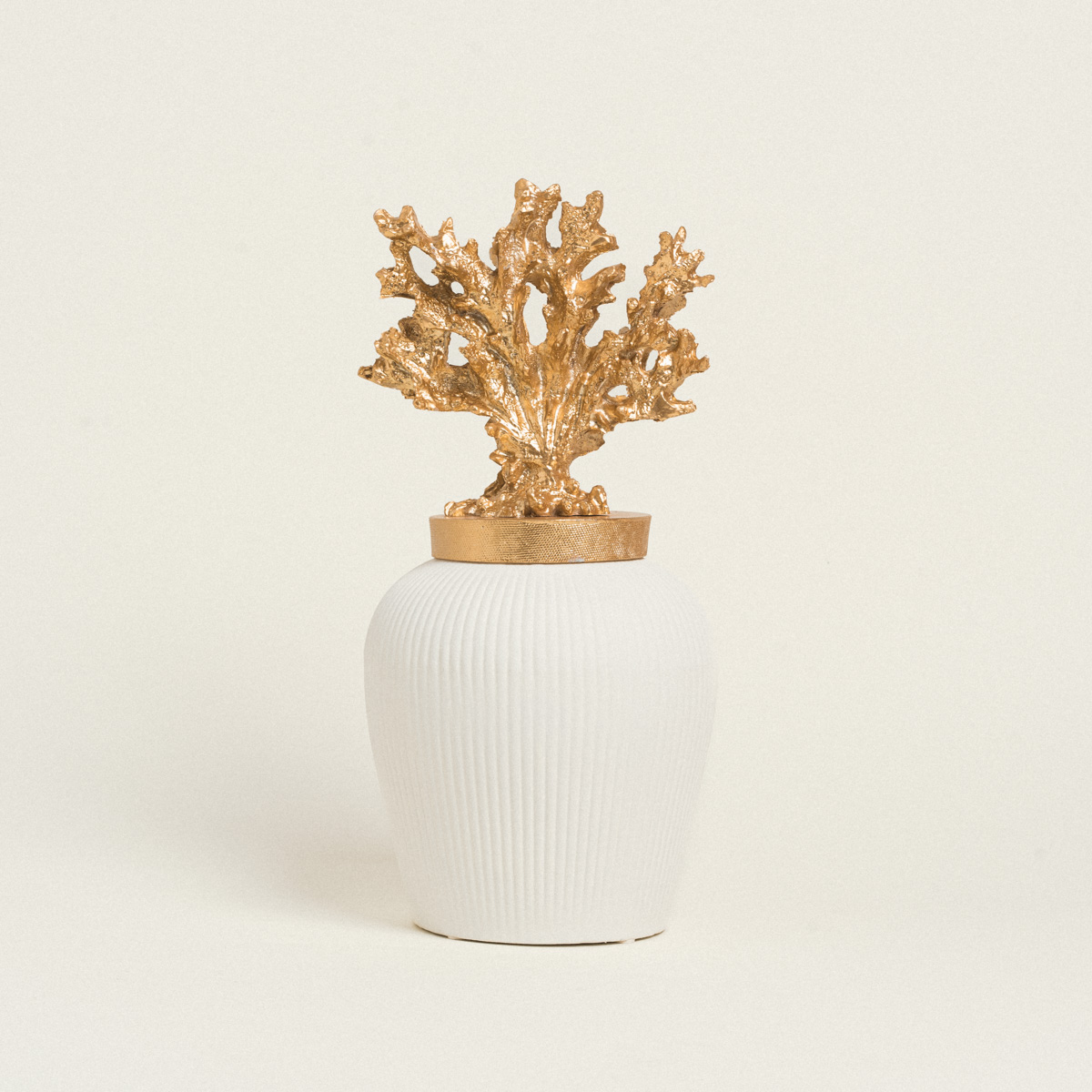 Beauty Home ΒΑΖΟ ΕΚΡΟΥ ΜΕ ΚΑΠΑΚΙ ΧΡΥΣΟ ΚΟΡΑΛΙ 35 cm