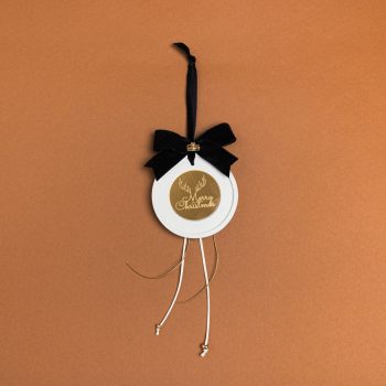 Beauty Home ΚΡΕΜΑΣΤΟ ΣΤΡΟΓΓΥΛΟ ΚΕΡΑΜΙΚΟ ME PLEXI MERRY CHRISTMAS ΜΑΥΡΟ