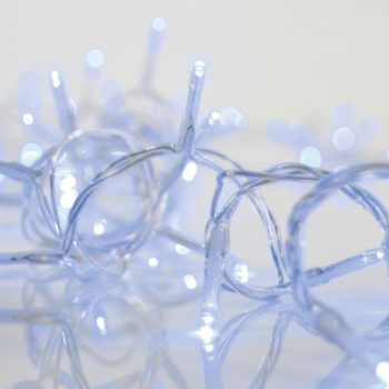 ΒΡΟΧΗ 144 LED 3mm, 36V, ΕΠΕΚΤΑΣΗ ΜΕ ΜΕΤΑΣΧΗΜΑΤΙΣΤΗ, ΔΙΑΦΑΝΟ ΚΑΛΩΔΙΟ, ΜΠΛΕ LED