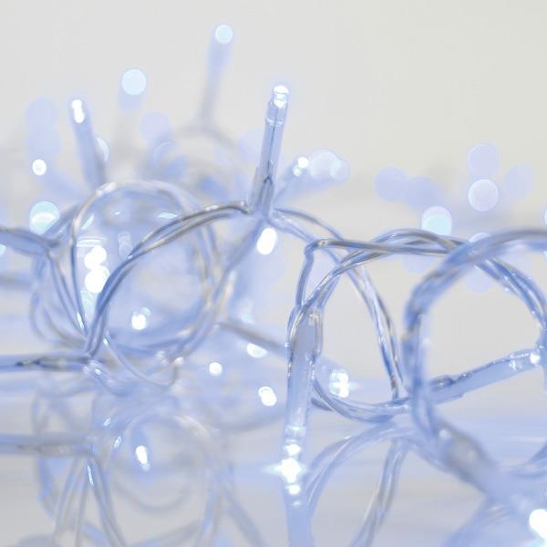 ΒΡΟΧΗ 144 LED 3mm, 36V, ΕΠΕΚΤΑΣΗ ΜΕ ΜΕΤΑΣΧΗΜΑΤΙΣΤΗ, ΔΙΑΦΑΝΟ ΚΑΛΩΔΙΟ, ΜΠΛΕ LED