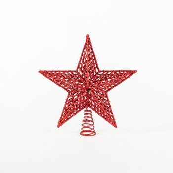 ΚΟΡΥΦΗ ΔΕΝΤΡΟΥ ΚΟΚΚΙΝΗ ΜΕ GLITTER 29,5Χ33CM ΠΛΑΣΤΙΚΗ