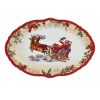 ΟΒΑΛ ΠΙΑΤΕΛΑ SANTA VINTAGE 35CM ΠΟΡΣΕΛΑΝΗ
