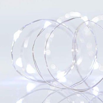 ΣΕΙΡΑ, 100 MINI LED, 4,5V ΑΣΗΜΙ ΧΑΛΚΟΣ, ΛΕΥΚΟ LED, ΣΤΑΘΕΡΟ, ΜΕ ΜΕΤΑΣΧΗΜΑΤΙΣΤΗ, ΠΡΟΕΚΤΑΣΗ ΠΑΡΟΧΗΣ