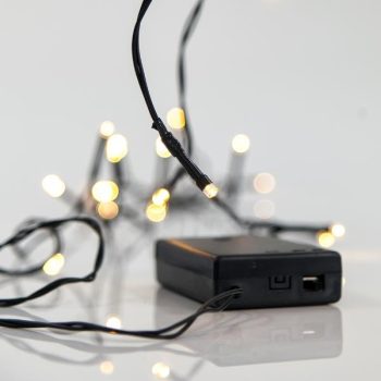 ΣΕΙΡΑ ΜΠΑΤΑΡΙΑΣ, 20 LED 5MM,ΠΡΑΣΙΝΟ ΚΑΛΩΔΙΟ, ΘΕΡΜΟ ΛΕΥΚΟ LED