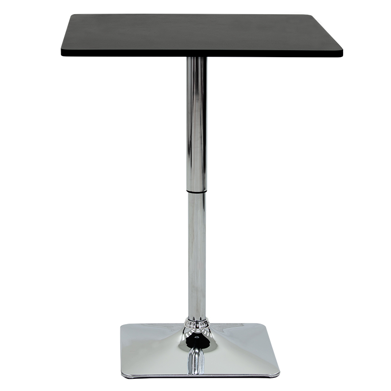 Τραπέζι μπαρ Vegas MDF μαύρο-πόδι χρωμίου 70x70x70-91.5εκ - Image 2