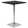 Τραπέζι μπαρ Vegas pakoworld MDF μαύρο-πόδι χρωμίου 70x70x70-91.5εκ 001-000074