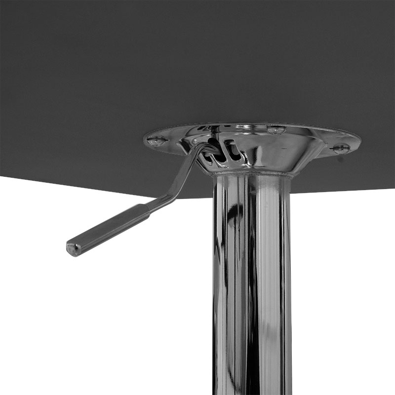 Τραπέζι μπαρ Vegas MDF μαύρο-πόδι χρωμίου 70x70x70-91.5εκ - Image 5