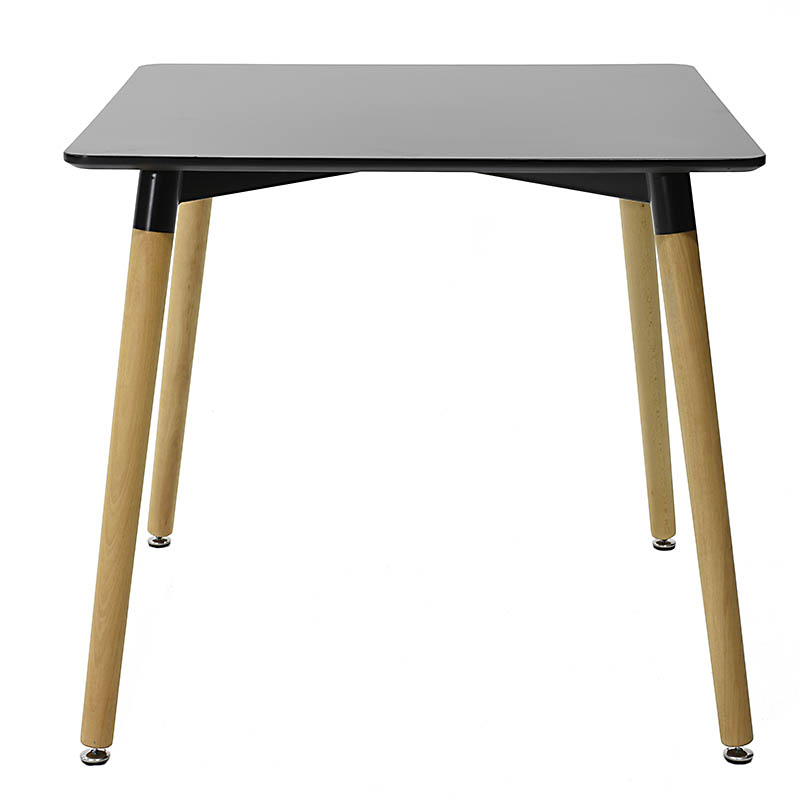 Τραπέζι Natali τετράγωνο MDF χρώμα μαύρο gloss 80x80x76εκ - Image 2