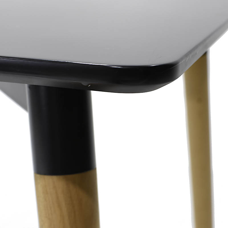 Τραπέζι Natali τετράγωνο MDF χρώμα μαύρο gloss 80x80x76εκ - Image 3