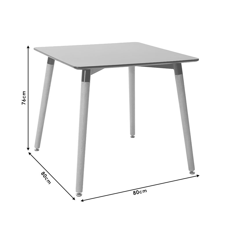Τραπέζι Natali τετράγωνο MDF χρώμα μαύρο gloss 80x80x76εκ - Image 4