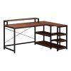 Γραφείο γωνιακό Tebul pakoworld MDF-metal σε oak απόχρωση 100x60x88εκ 072-000123