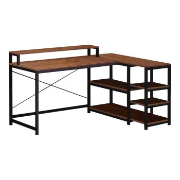 Γραφείο γωνιακό Tebul pakoworld MDF-metal σε oak απόχρωση 100x60x88εκ 072-000123
