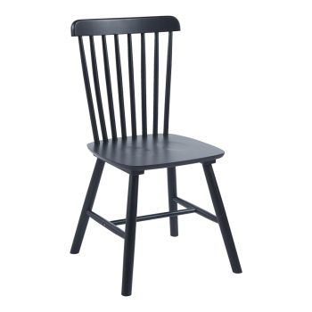 Καρέκλα Melia pakoworld rubberwood σε μαύρη απόχρωση 45x51x87εκ 128-000034