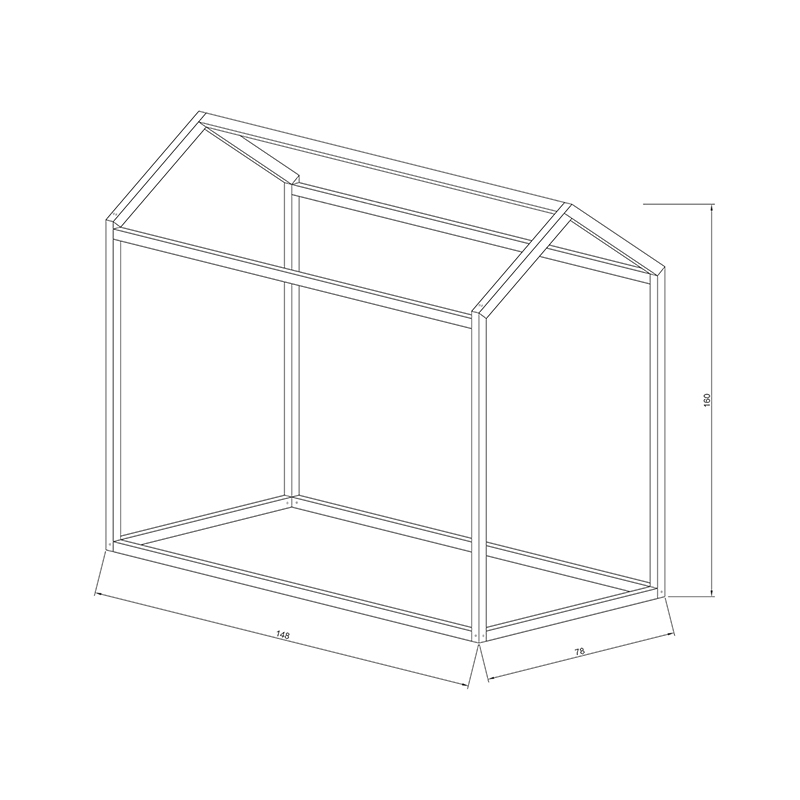 Παιδικό κρεβάτι Palace ξύλο πεύκου φυσικό 70x140εκ - Image 3