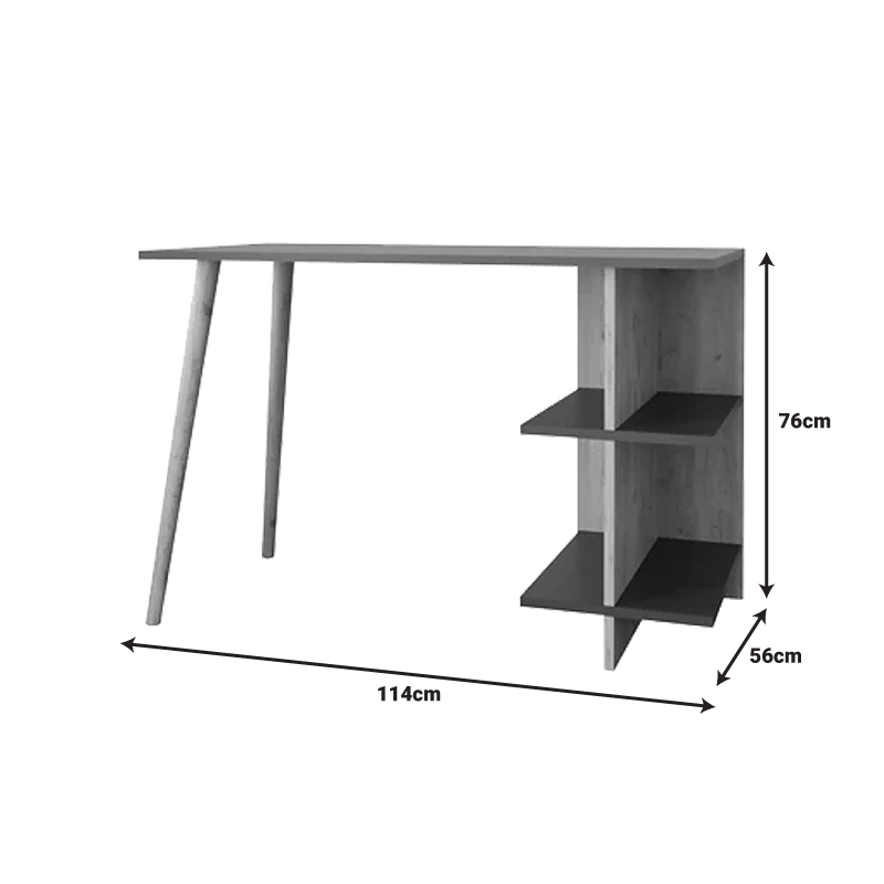 Γραφείο εργασίας Volet σε oak- sandstone απόχρωση 114x56x76εκ - Image 3