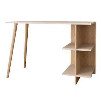 Γραφείο εργασίας Volet pakoworld σε oak- sandstone απόχρωση 114x56x76εκ 197-000275