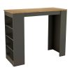 Τραπέζι μπαρ Birma pakoworld σε oak-ανθρακί απόχρωση 120x51.5x102εκ 197-000277