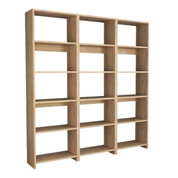 Βιβλιοθήκη Rabuku pakoworld σε oak  απόχρωση 146x22x123εκ 197-000278