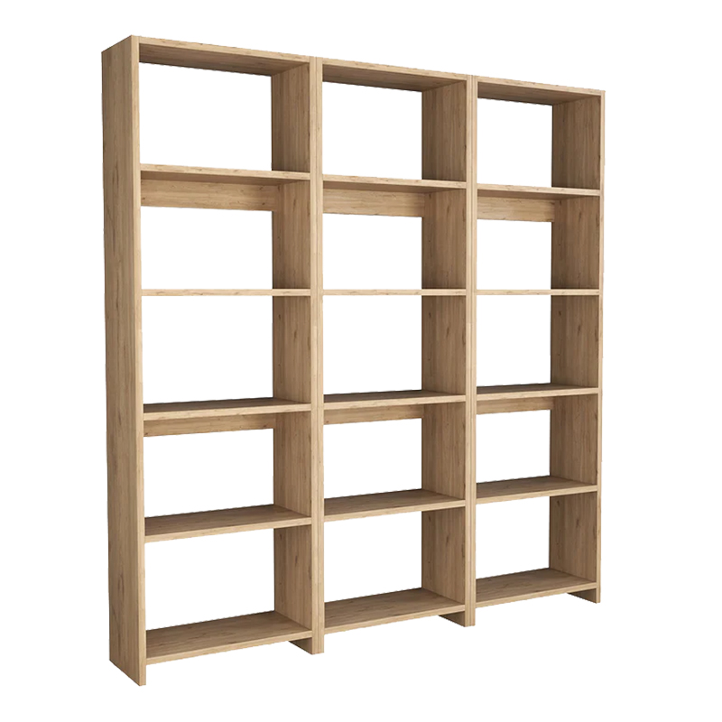 Βιβλιοθήκη Rabuku pakoworld σε oak απόχρωση 146x22x123εκ 197-000278