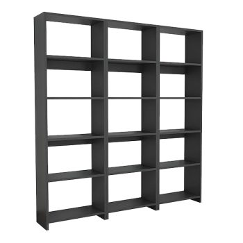 Βιβλιοθήκη Rabuku pakoworld σε ανθρακί απόχρωση 146x22x123εκ 197-000280