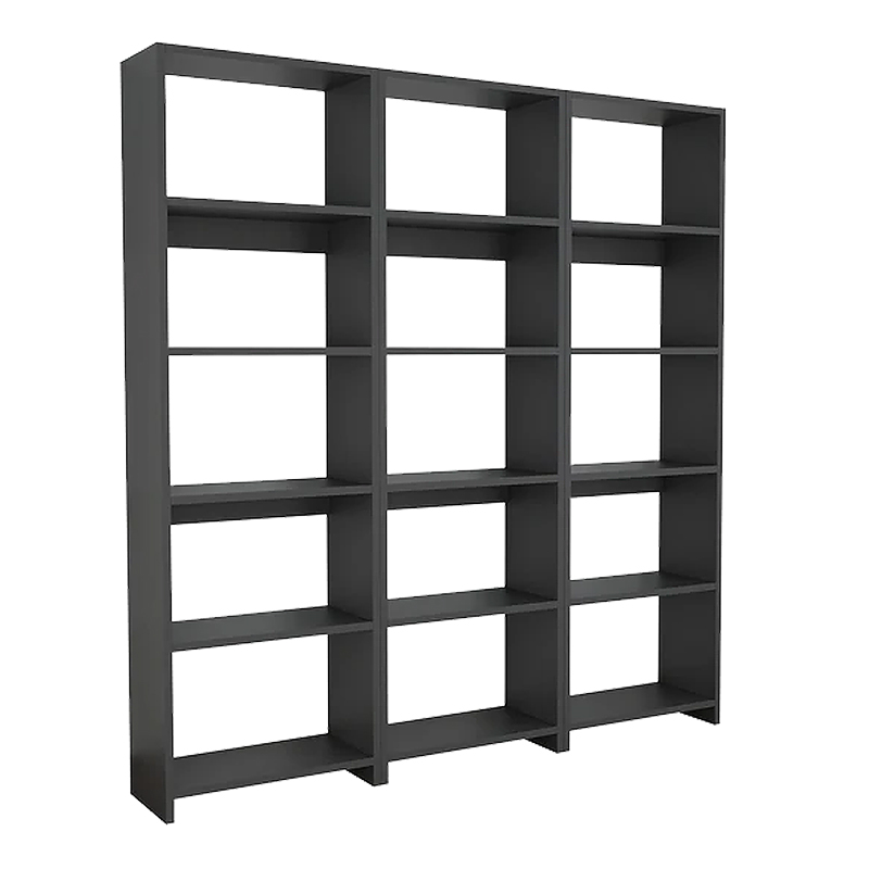 Βιβλιοθήκη Rabuku pakoworld σε ανθρακί απόχρωση 146x22x123εκ 197-000280