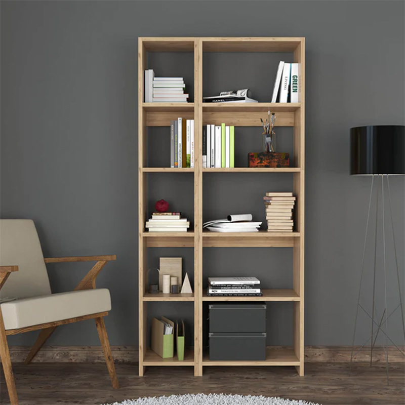 Βιβλιοθήκη Alkathi σε oak απόχρωση 77x22x160εκ - Image 2