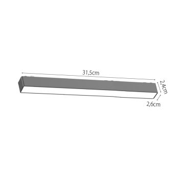 Alternative view of InLight Φωτιστικό LED 10W 3CCT για Ultra-Thin μαγνητική ράγα σε λευκή απόχρωση (by tuya and zigbee) D:31,5cmX2,4cm (T04705-WH)