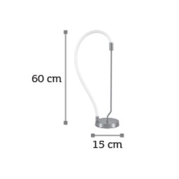 Alternative view of InLight Επιτραπέζιο φωτιστικό LED 18W 3000K από χρώμιο μέταλλο και σωλήνα σιλικόνης D:60cm (3011-CH)