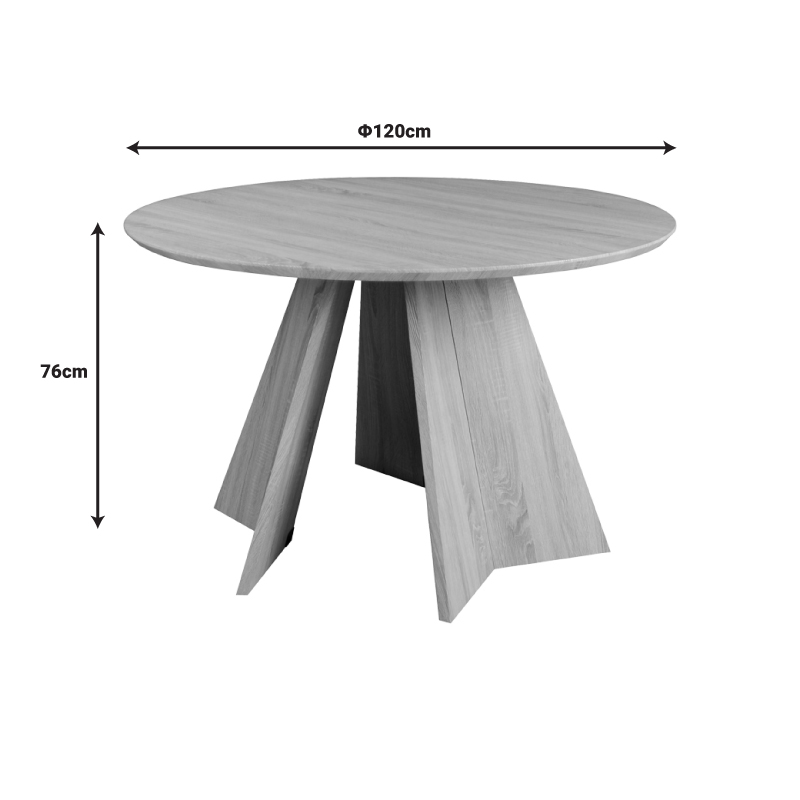 Τραπέζι Bibble MDF σε φυσική απόχρωση Φ120x76εκ - Image 5