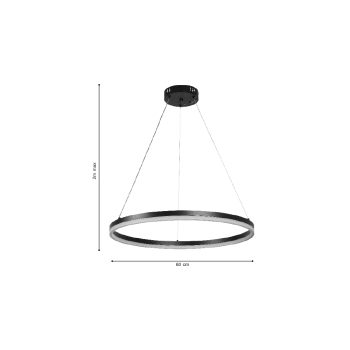 Alternative view of Inlight Κρεμαστό φωτιστικό LED 45W 3CCT (by switch on base)  D:60cm (6095-C-Silver)