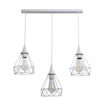 InLight Κρεμαστό φωτιστικό από λευκό μέταλλο 3XE27 D:60cm (4024-3-WH-RAIL)