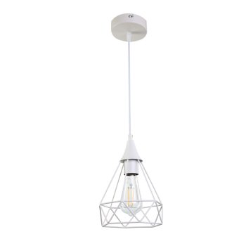 InLight Κρεμαστό φωτιστικό από λευκό μέταλλο 1XE27 D:16cm (4024-WH)
