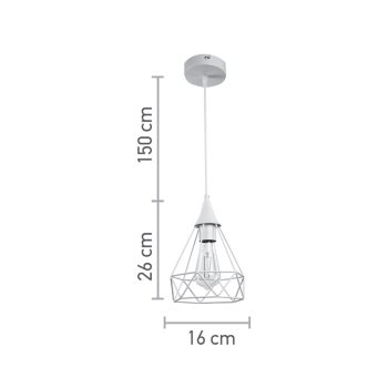 Alternative view of InLight Κρεμαστό φωτιστικό από λευκό μέταλλο 1XE27 D:16cm (4024-WH)