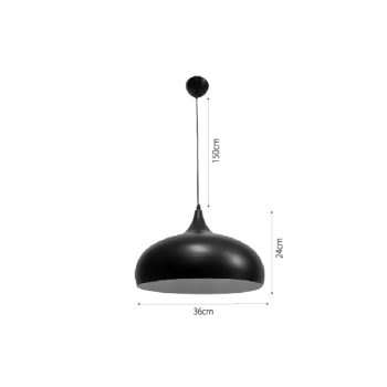 InLight Κρεμαστό φωτιστικό από μαύρο μέταλλο 1XE27 D:36cm (4052-BL)