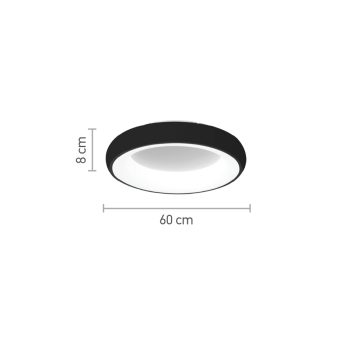 Alternative view of InLight Πλαφονιέρα οροφής LED 110W 3CCT (by tuya) από μαύρο και λευκό ακρυλικό D:60W (42020-A-Black)