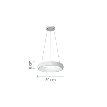 Alternative view of InLight Κρεμαστό φωτιστικό LED 110W 3CCT από λευκό ακρυλικό D:60cm (42023-A-White)
