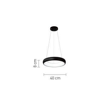 Alternative view of InLight Κρεμαστό φωτιστικό LED 54W 3CCT από μαύρο και λευκό ακρυλικό D:40cm (42023-B-Black)