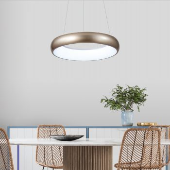 Alternative view of InLight Κρεμαστό φωτιστικό LED 110W 3CCT από μαύρο και λευκό ακρυλικό D:60cm (42023-Α-Black)