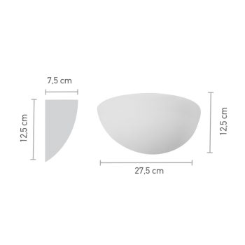 Alternative view of InLight Επιτοίχιο φωτιστικό λευκό από γύψο 1XE14 D:27,5cm (43032)