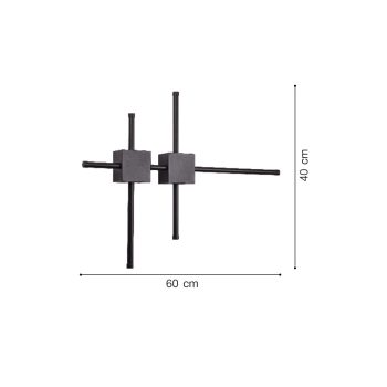 Alternative view of Inlight Επιτοίχιο φωτιστικό LED 21W 3CCT από μαύρο μέταλλο (43048-BL)
