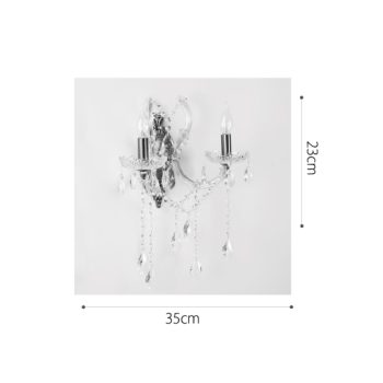 Alternative view of InLight Επιτοίχιο φωτιστικό από οξυντέ χρώμιο γυαλί και κρύσταλλα 2XE14 D:35cm (43250-CHROME)