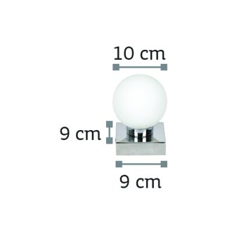 Alternative view of InLight Επιτοίχιο φωτιστικό από χρώμιο μέταλλο και λευκή οπαλίνα 1XG9 D:9cm (43420-1)
