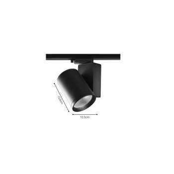 Alternative view of InLight Σποτ τριφασικής ράγας LED 30W 3CCT με επιλογή εναλλαγής μοιρών σε μαύρη απόχρωση D:10,3cmX13,6cm ( T3-06500-Black)